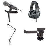 Audio-Technica ATR2100x-USB Podcaster Set with microphone and accessories for high-quality audio recording.