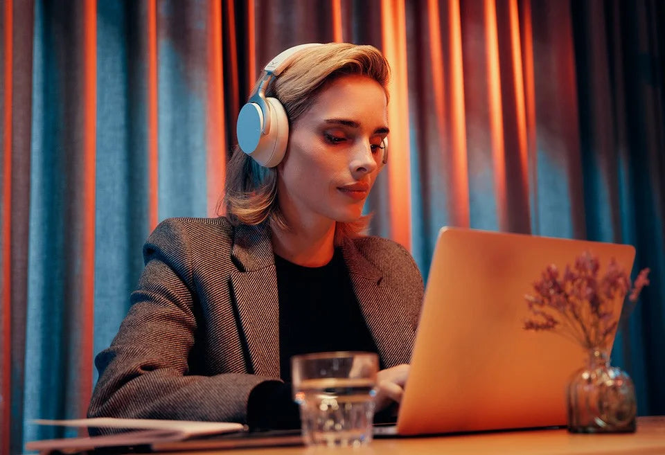 Beyerdynamic Aventho 200 wireless over-ear headphones with smart features, black design, and padded ear cups.