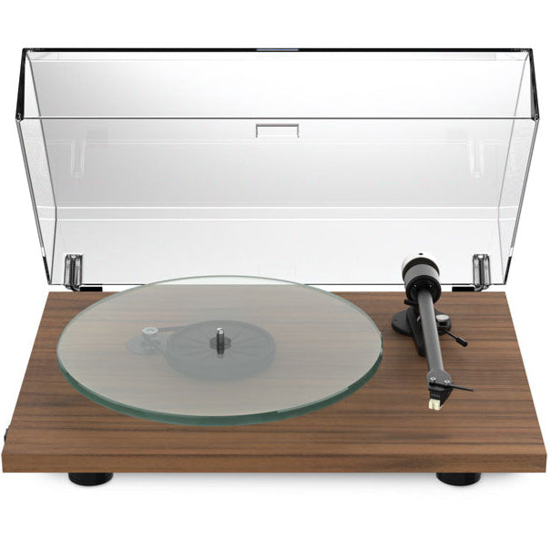 Pro-Ject T2 Super Phono turntable with sleek design and tonearm, featuring a black finish and high-quality audio components.