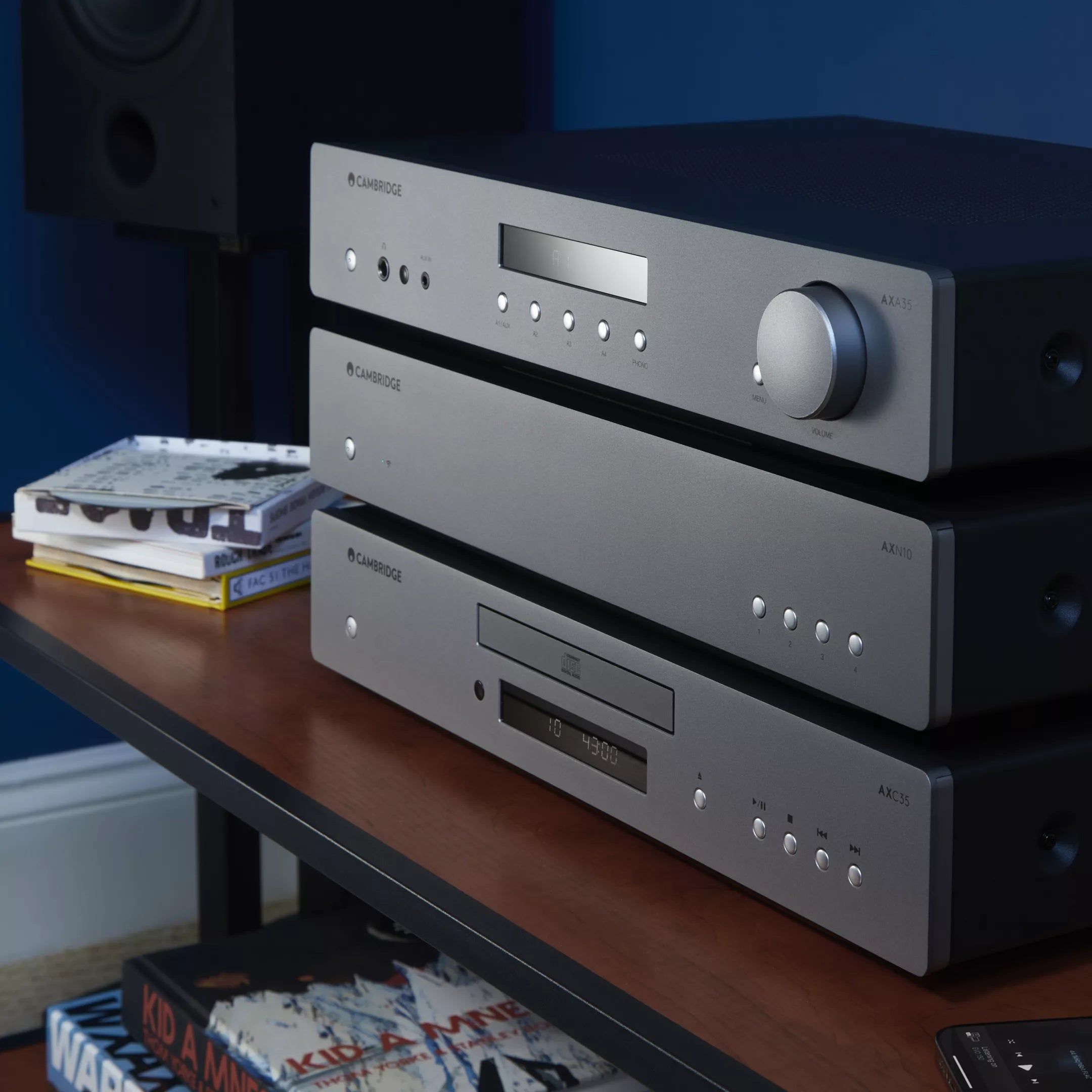 Cambridge Audio AXN10 music streamer with sleek design, showcasing front panel and connectivity options.