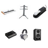 Arturia AstroLab 61 Ultimate Bundle keyboard with MIDI controller, software, and accessories on a white background.