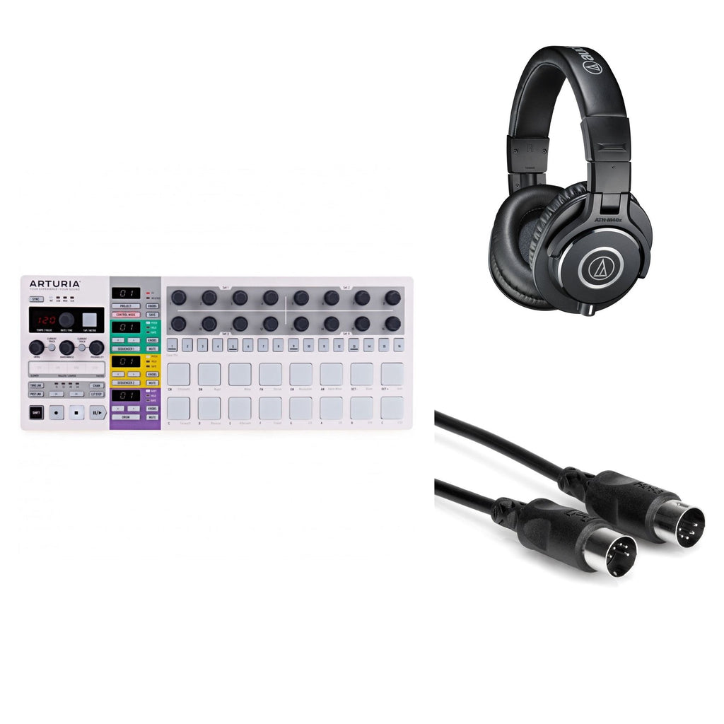 Arturia BeatStep Pro Starter Kit featuring a MIDI keyboard controller and electronic music production accessories.