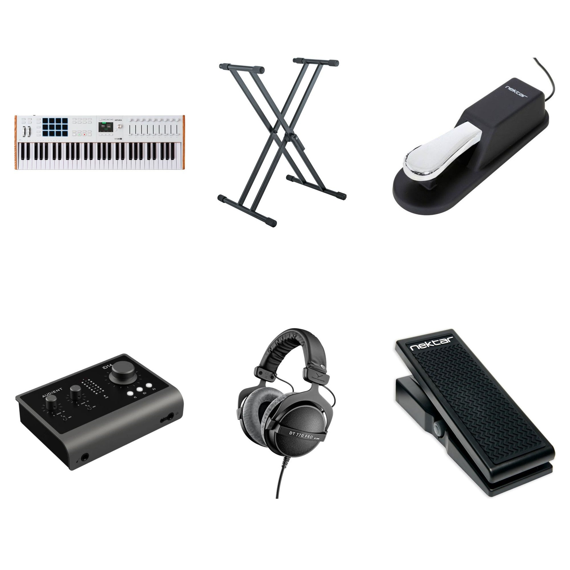 Arturia KeyLab 61 MK3 Producer Kit with MIDI keyboard controller, included software, and accessories in a compact bundle.