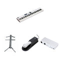 Arturia KeyLab Essential 88 MK3 music production keyboard bundle with keys, controls, and included accessories.