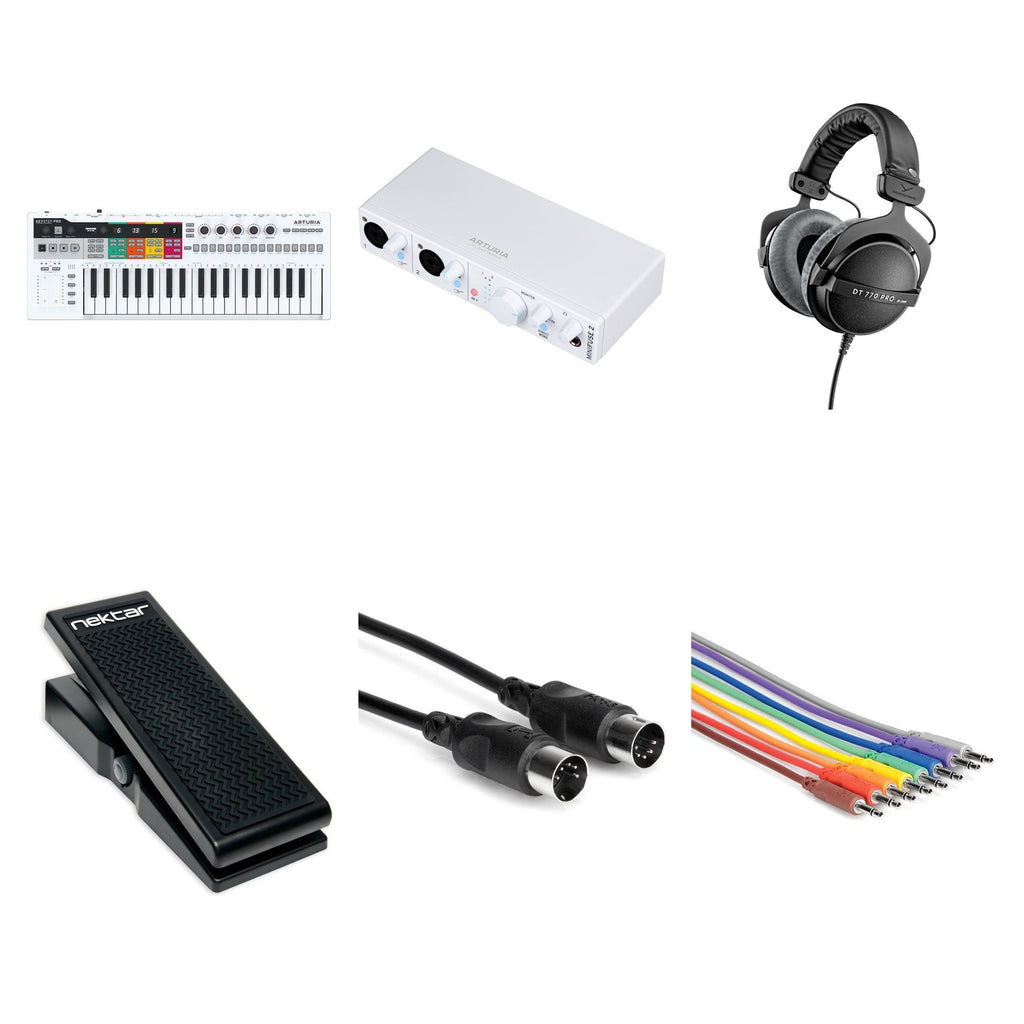 Arturia KeyStep Pro Synth Brain Kit with keyboard bundle featuring MIDI controller and modular synthesizer components.