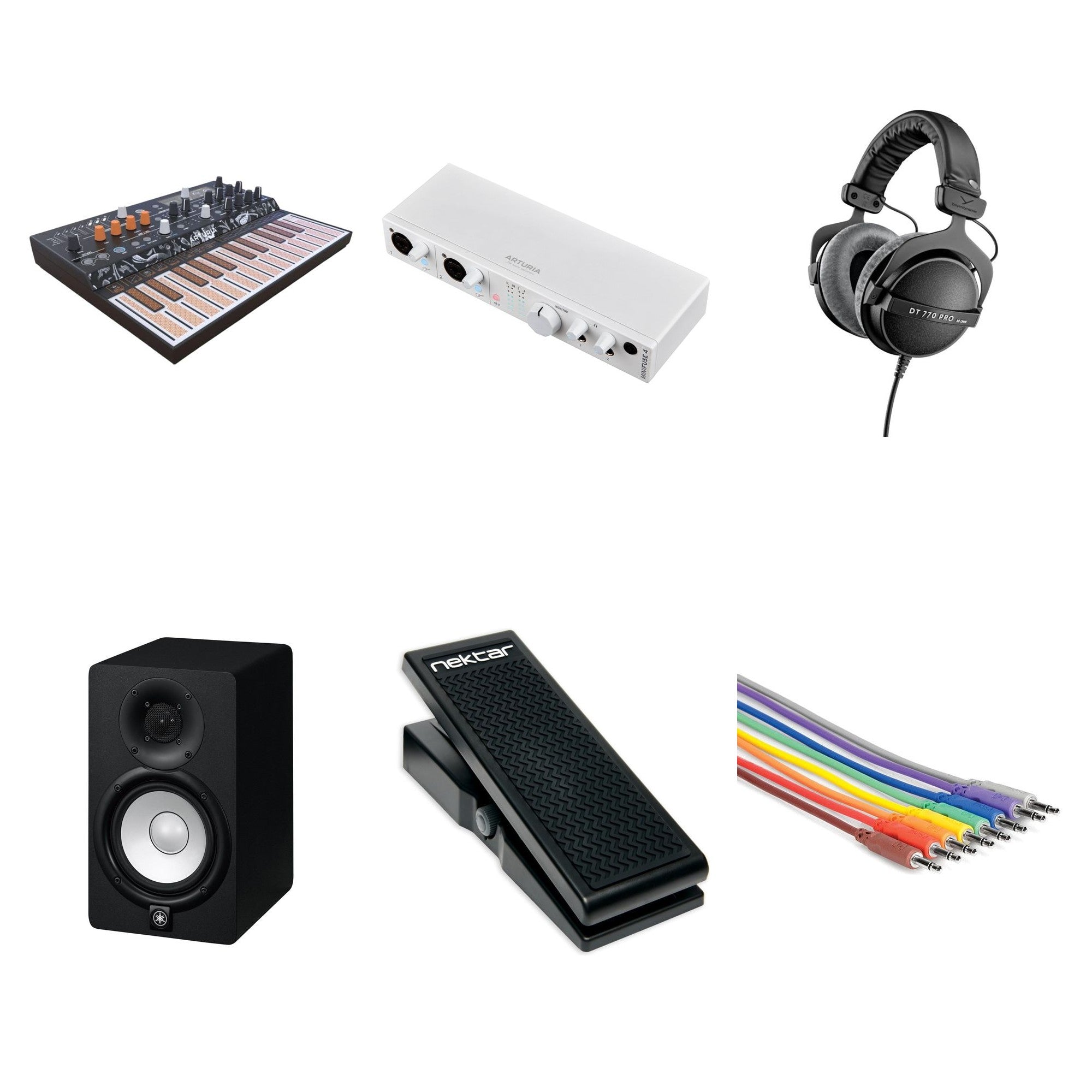 Arturia MicroFreak Sound Lab Kit including keyboard bundle with synthesizer and sound accessories, perfect for music creation and experimentation.