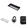 Arturia MiniFreak Studio Bundle keyboard and accessories set, featuring compact digital synthesizer and studio gear for music production.