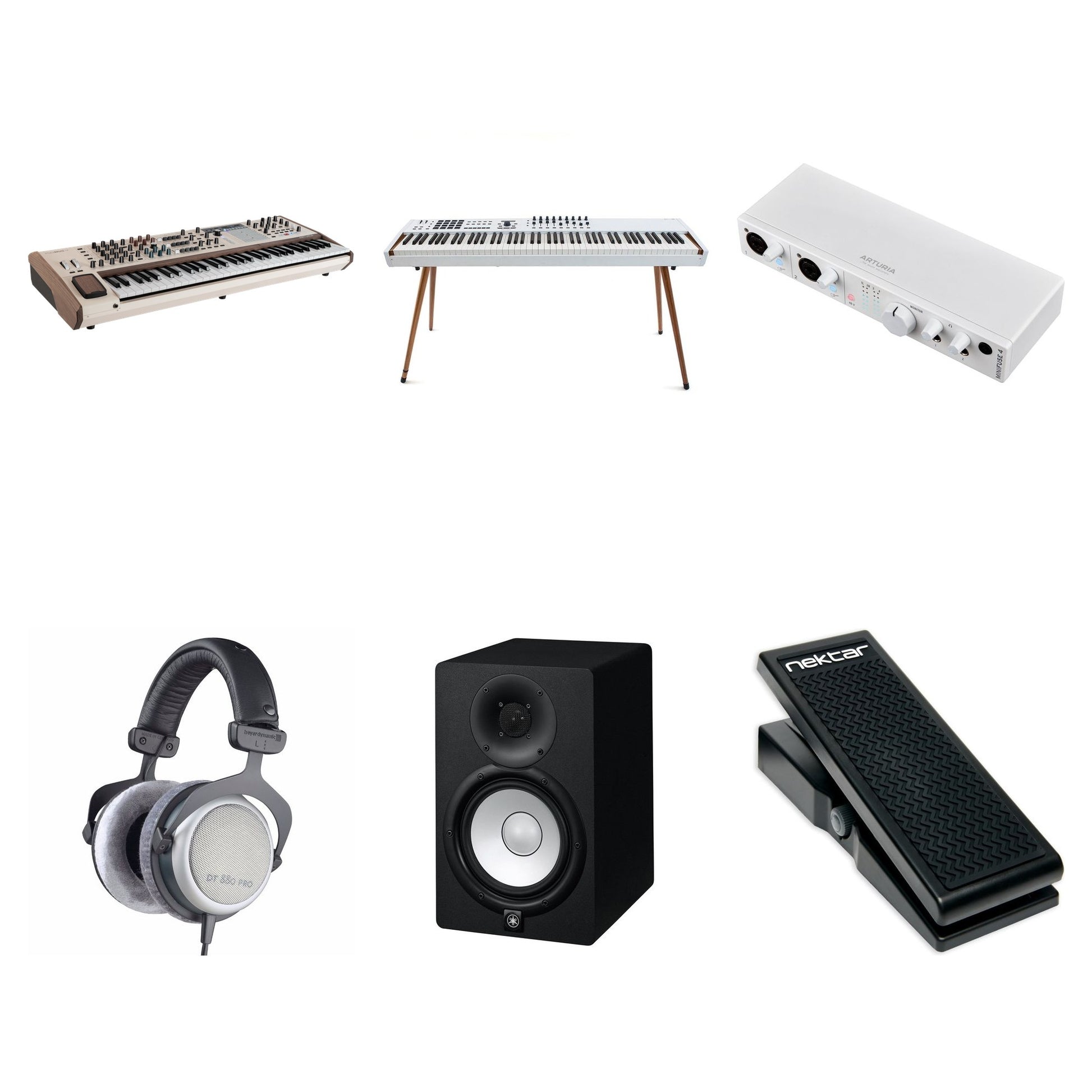 Arturia PolyBrute 12 Reference Set keyboard bundle featuring multiple PolyBrute synths with control panels and connections.