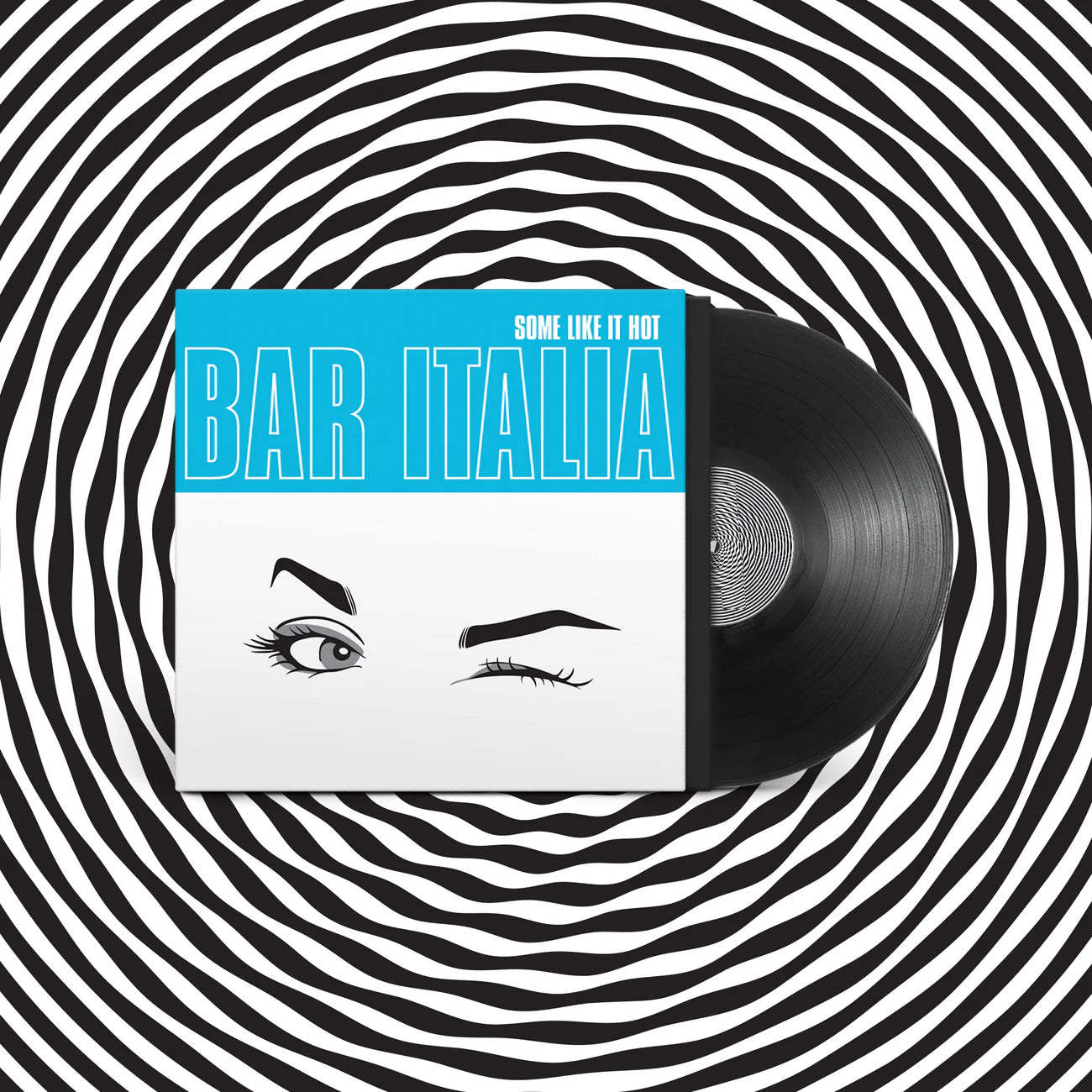 Black vinyl LP of Bar Italia's "Some Like It Hot" album, featuring the front cover with the band name and album title.