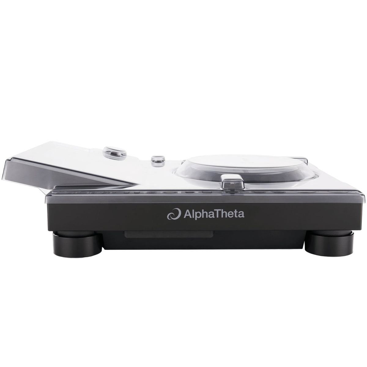 Decksaver AlphaTheta CDJ-3000X DJ cover showing a sleek black protective case for Pioneer CDJ-3000X media player.