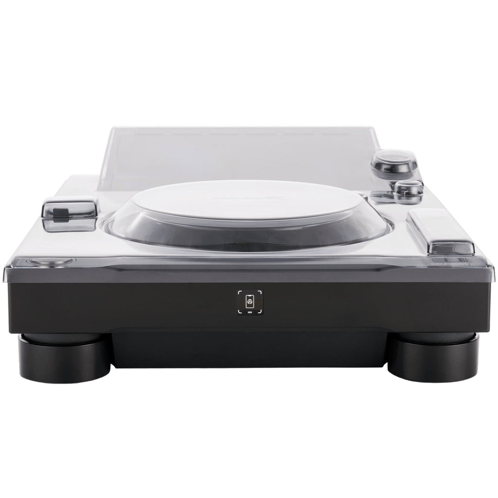 Decksaver AlphaTheta CDJ-3000X DJ cover shown, designed for protecting the Pioneer CDJ-3000X from dust and damage.