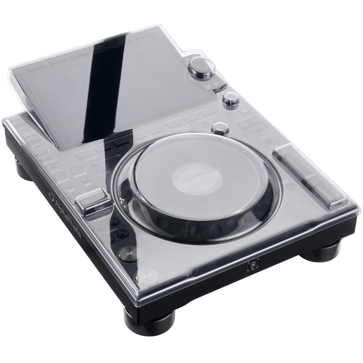 Decksaver AlphaTheta CDJ-3000X DJ cover protecting the Pioneer CDJ-3000X media player from dust and scratches.