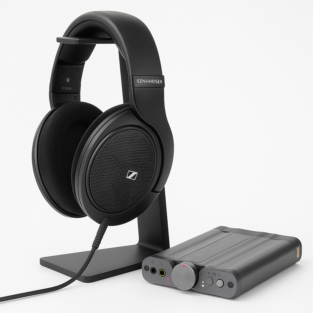 Soundium Advanced Headphones bundle featuring premium over-ear headphones with cushioned ear cups and adjustable headband.