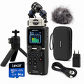 Soundium studio bundle with microphones, headphones, and accessories for field recording and audio production.