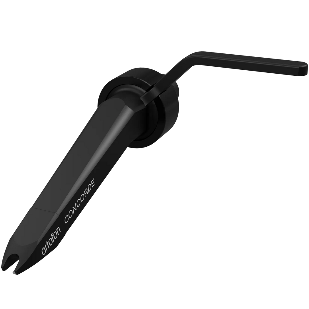 Ortofon Concorde 5S turntable cartridge with sleek black body and stylus, designed for high-quality vinyl playback.