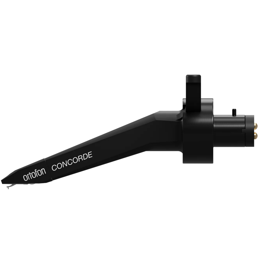 Ortofon Concorde 5S turntable cartridge shown from the left side, featuring sleek design and stylus for high-quality vinyl playback.