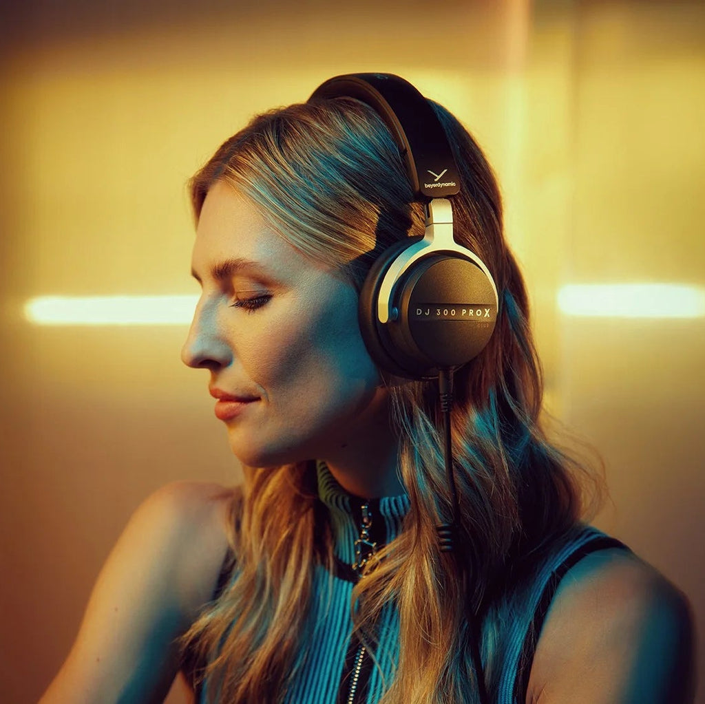 Beyerdynamic DJ 300 Pro X Club DJ headphones with over-ear design, black color, and padded ear cups for professional DJ use.