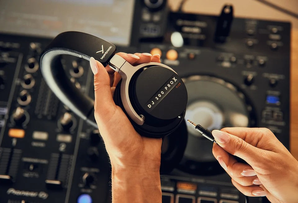 Beyerdynamic DJ 300 Pro X Club DJ headphones with cable, designed for professional DJ mixing and sound monitoring.