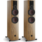 DALI Rubikore 6 passive floorstanding speakers with sleek black cabinets and premium driver components arranged for optimal sound.