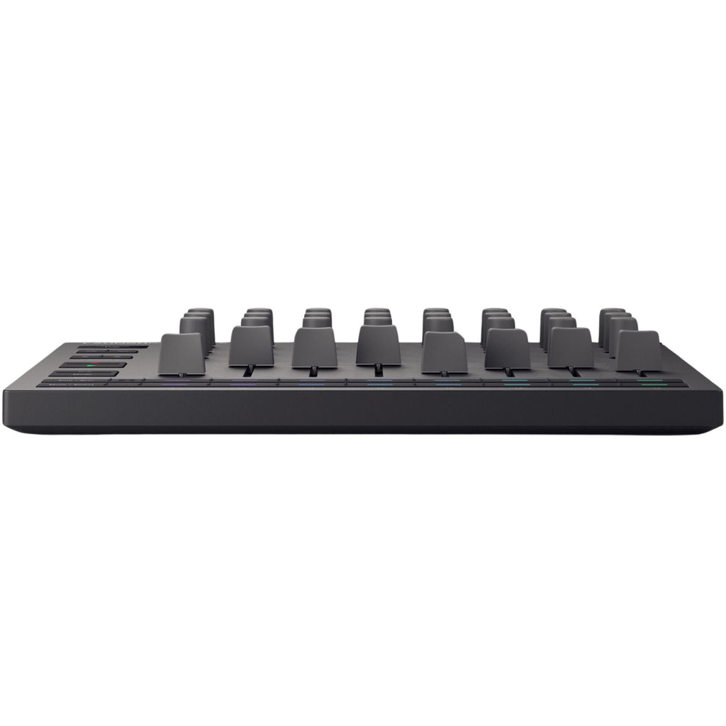 Novation Launch Control XL MK3 MIDI controller with colorful pads, knobs, and faders for music production and live performance.