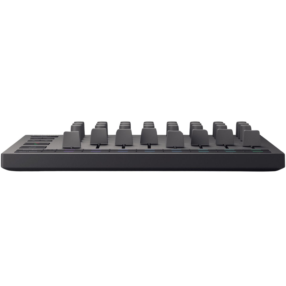 Novation Launch Control XL MK3 MIDI controller with colorful pads, knobs, and faders for music production and live performance.