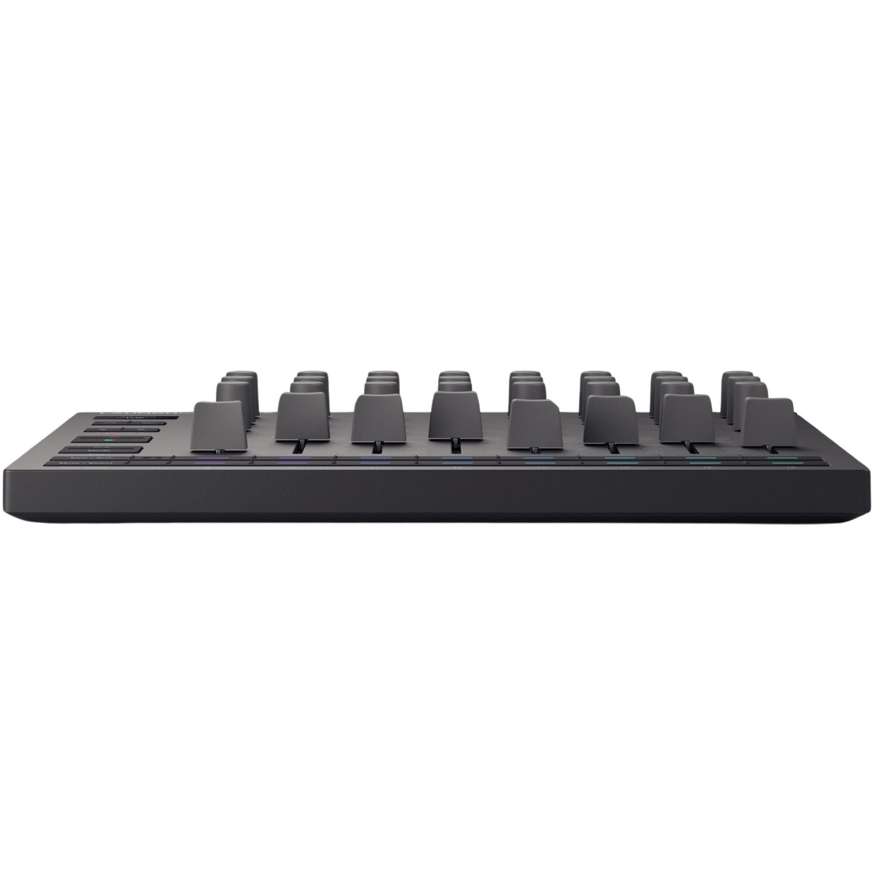 Novation Launch Control XL MK3 MIDI controller with colorful pads, knobs, and faders for music production and live performance.