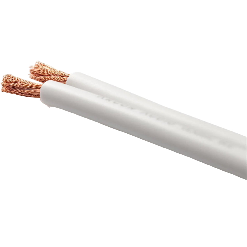 Essentials Classic 2 SC 4mm speaker cable with black insulation and connectors, designed for high-quality audio connections.