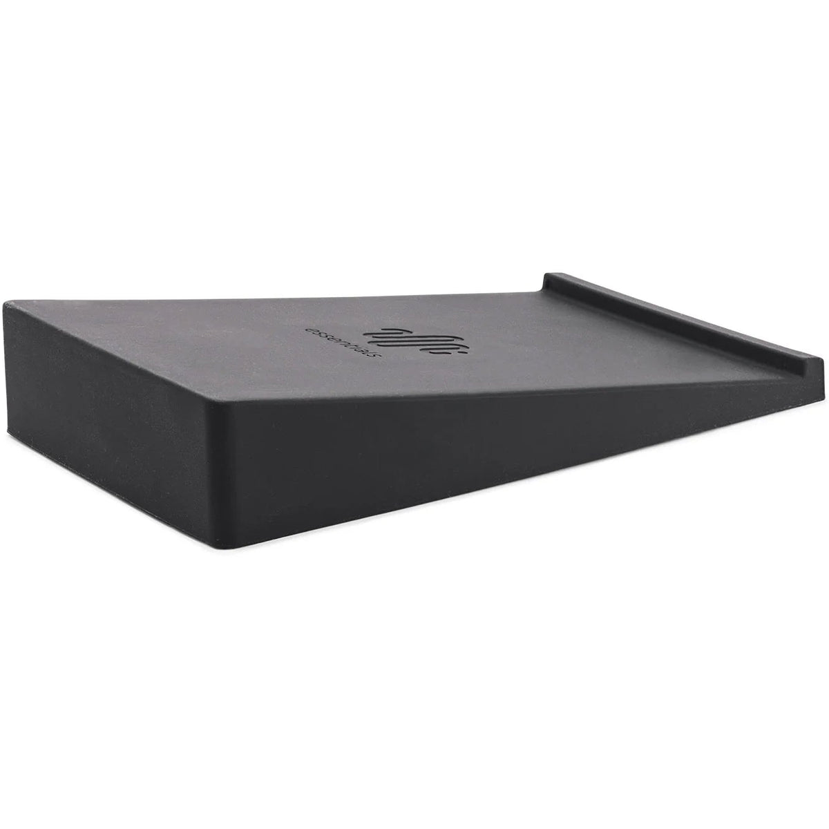 Essentials wedge speaker stand with black finish, supporting audio equipment on a flat surface for optimal sound placement.