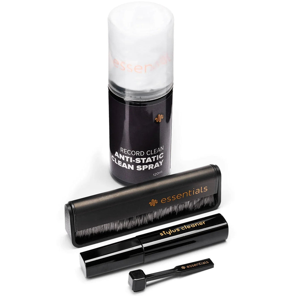 Essentials TT Vinyl Kit 10 record brushes and cleaning tools for maintaining and cleaning vinyl records.