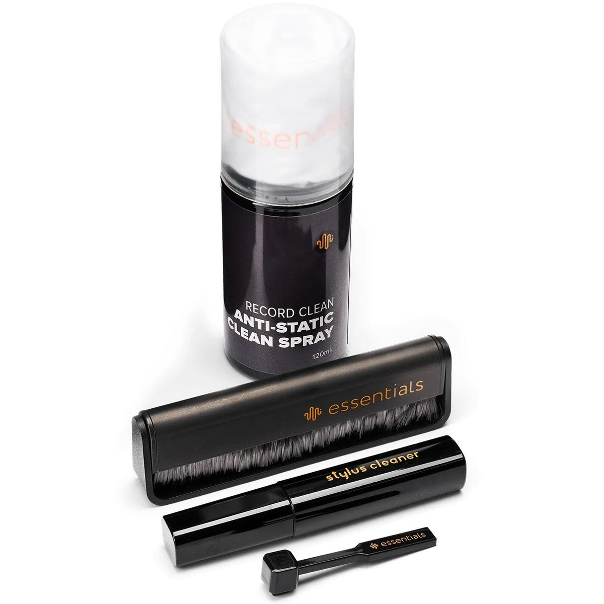 Essentials TT Vinyl Kit 10 record brushes and cleaning tools for maintaining and cleaning vinyl records.