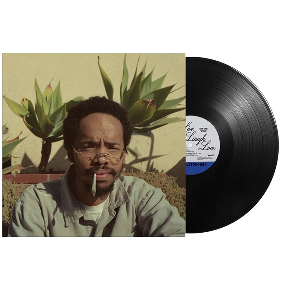 Black vinyl LP of Earl Sweatshirt's Live Laugh Love album, featuring hip-hop, rap, and trap music by Warner Music Group.