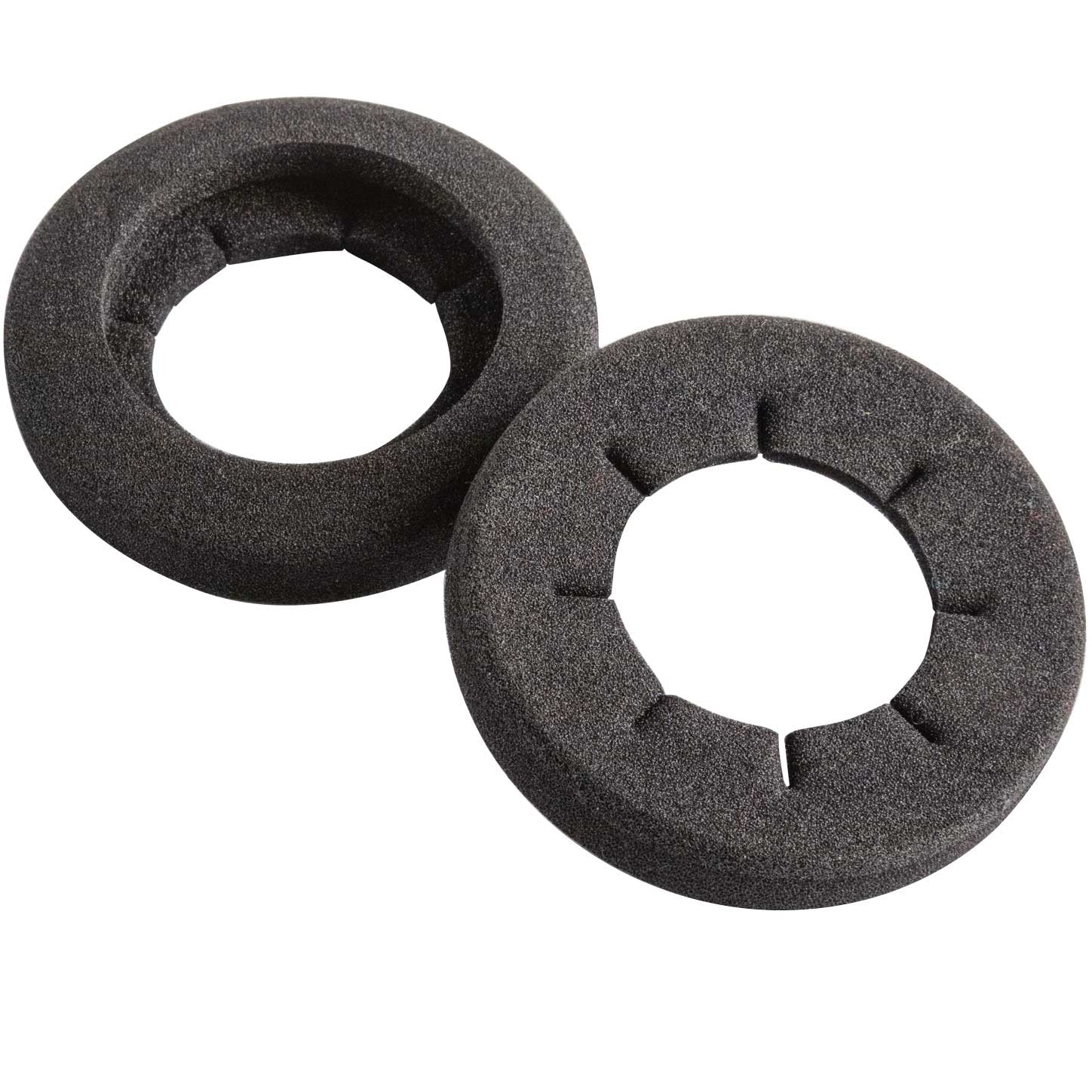 Grado F-Cushions headphone earpads in black, soft foam with fabric covering, designed for comfortable audio listening.