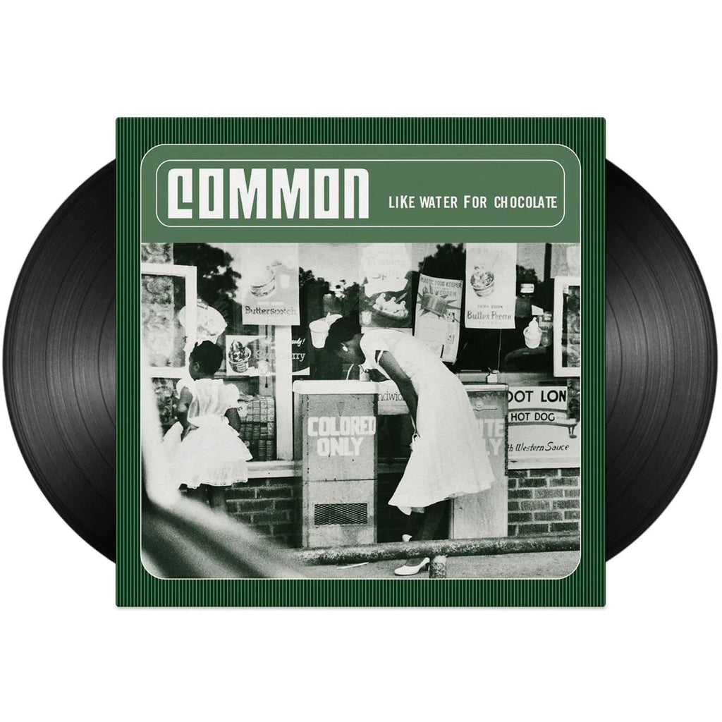 Black vinyl double LP of "Like Water for Chocolate" by Common, hip-hop/rap album with Geffen Records label.