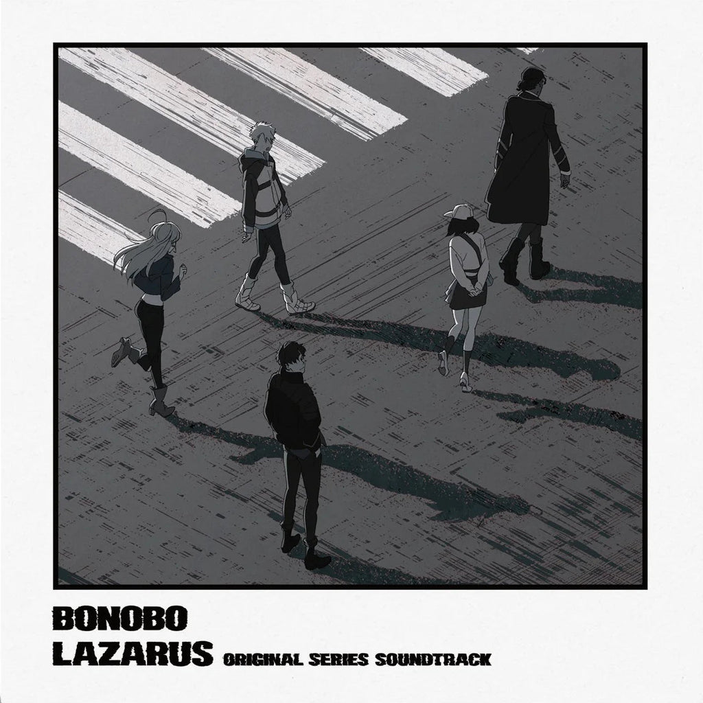 Milky clear vinyl LP of Bonobo Lazarus soundtrack by Milan Records, featuring electronic music and original series cover art.