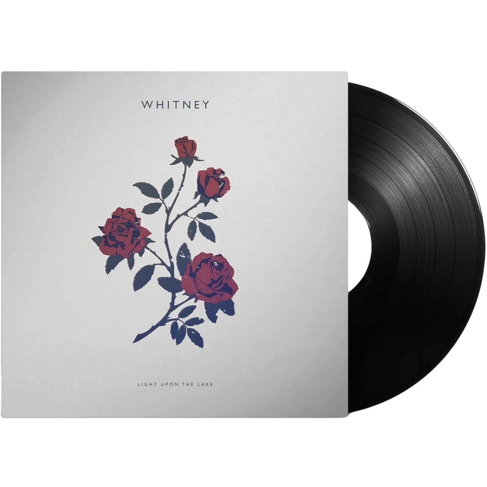 Black vinyl LP of Whitney's "Light Upon the Lake" album, featuring the record and its album cover with artwork.