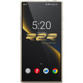 FiiO M33 R2R portable music player in gold with front view showing display and control buttons.
