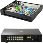 Rega Mercury stereo amplifier with sleek design and control knobs, showcasing high-quality audio equipment.