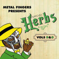 Vinyl album cover for MF DOOM's Special Herbs Vol. 9 & 0 by Rhymesayers Entertainment, featuring a dark, abstract artwork.