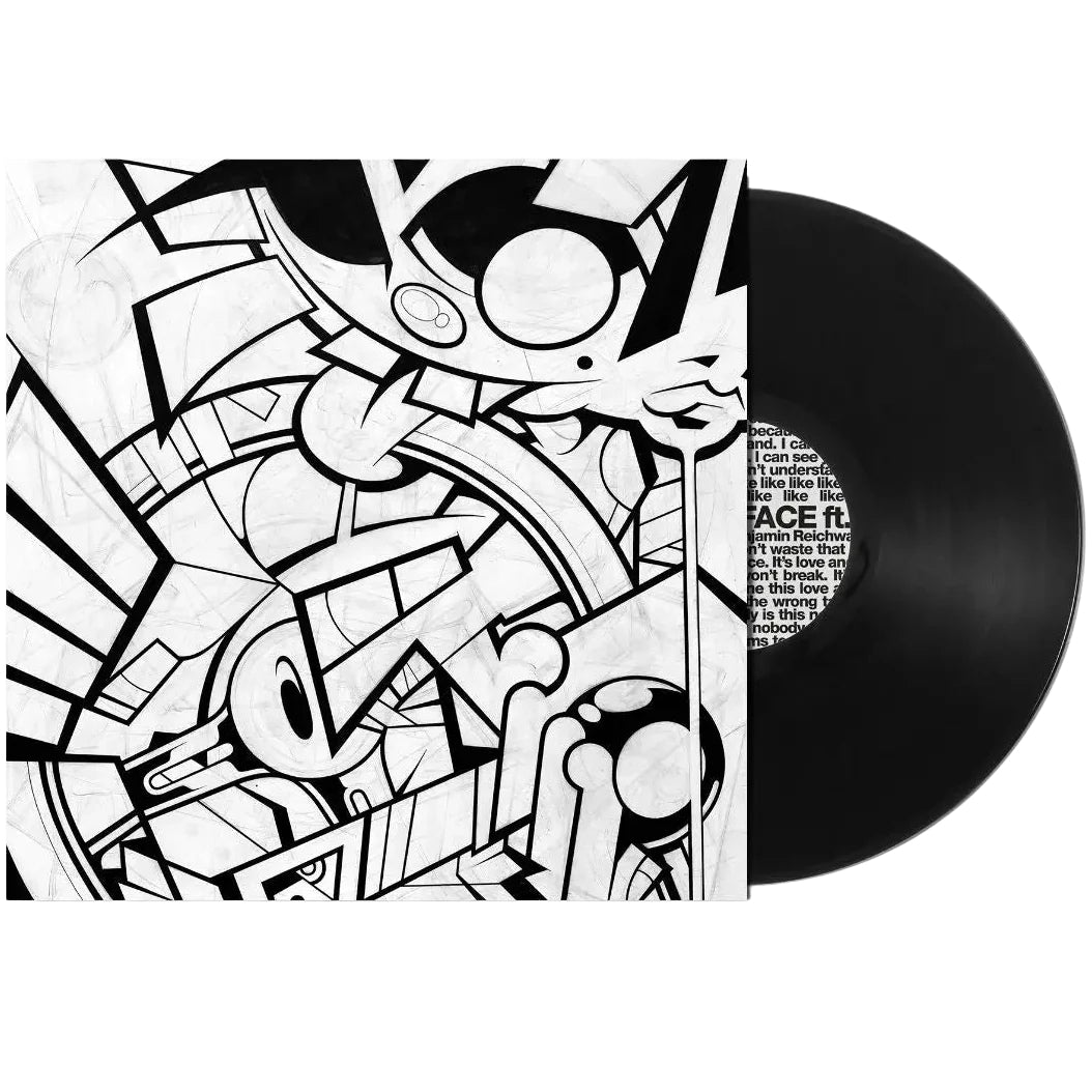 Black vinyl LP of Mechatok's Wide Awake electronic album by Young, showcasing the album cover artwork.