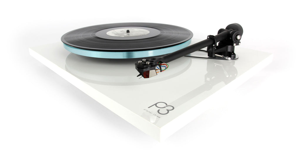 Rega Nd3 cartridge for turntables, showing the full view of the Rega branded audio cartridge with detailed stylus.