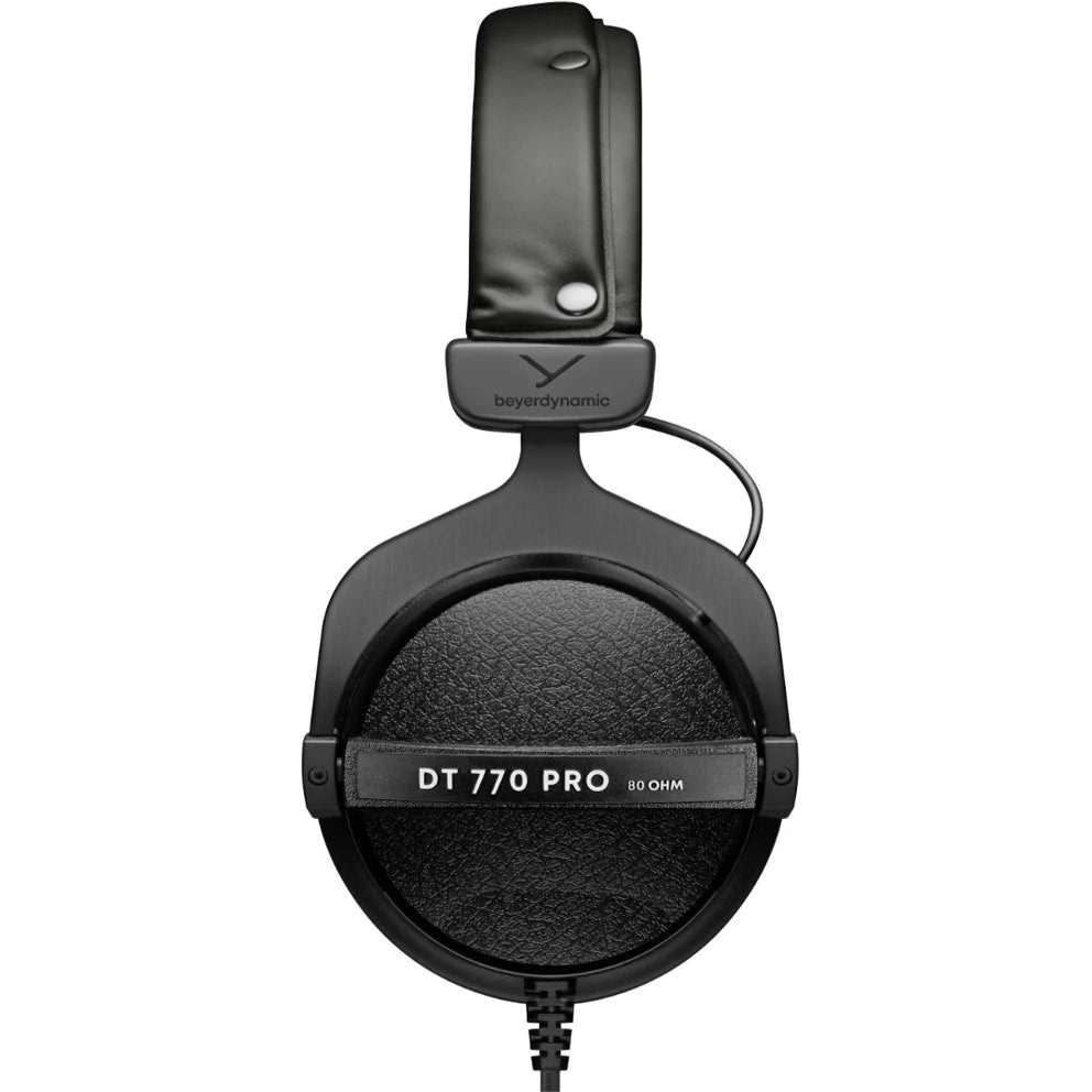 Beyerdynamic DT 770 Pro 80Ω studio headphones with over-ear design and padded headband, front view.