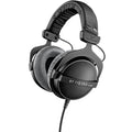Beyerdynamic DT 770 Pro studio headphones with 80 ohm impedance, white color, shown from a side perspective.