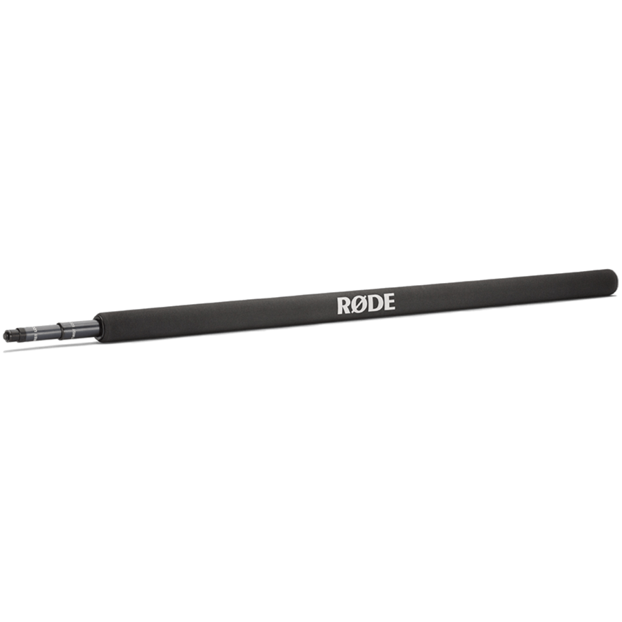 Rode Micro Boompole microphone boom pole with extendable sections, black lightweight design, suitable for professional audio recording.