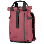 Wandrd Prvke 15L photo bundle video equipment bag with burgundy accents, angled view showing durable design and storage compartments.