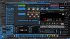 Fender Studio Pro (Student) DAW software box with interface and headphones, designed for music production and audio editing.