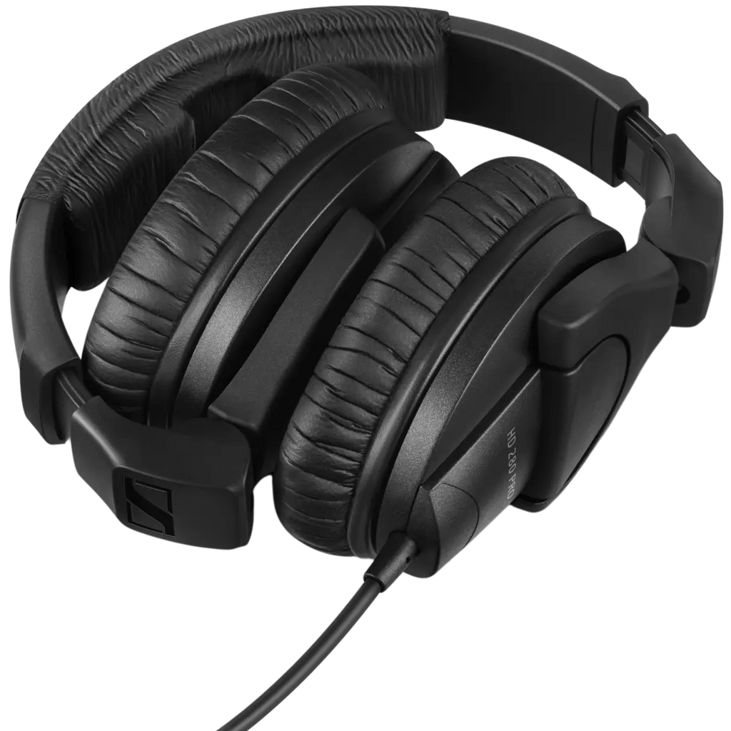 Sennheiser HD 280 Pro studio headphones with black adjustable headband and large over-ear ear cups, detailed view of the headphones