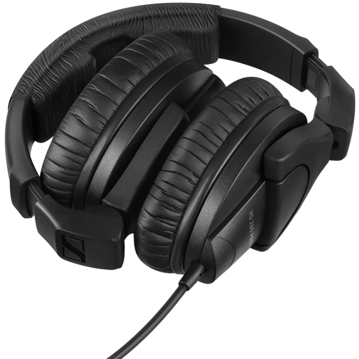 Sennheiser HD 280 Pro studio headphones with black adjustable headband and large over-ear ear cups, detailed view of the headphones