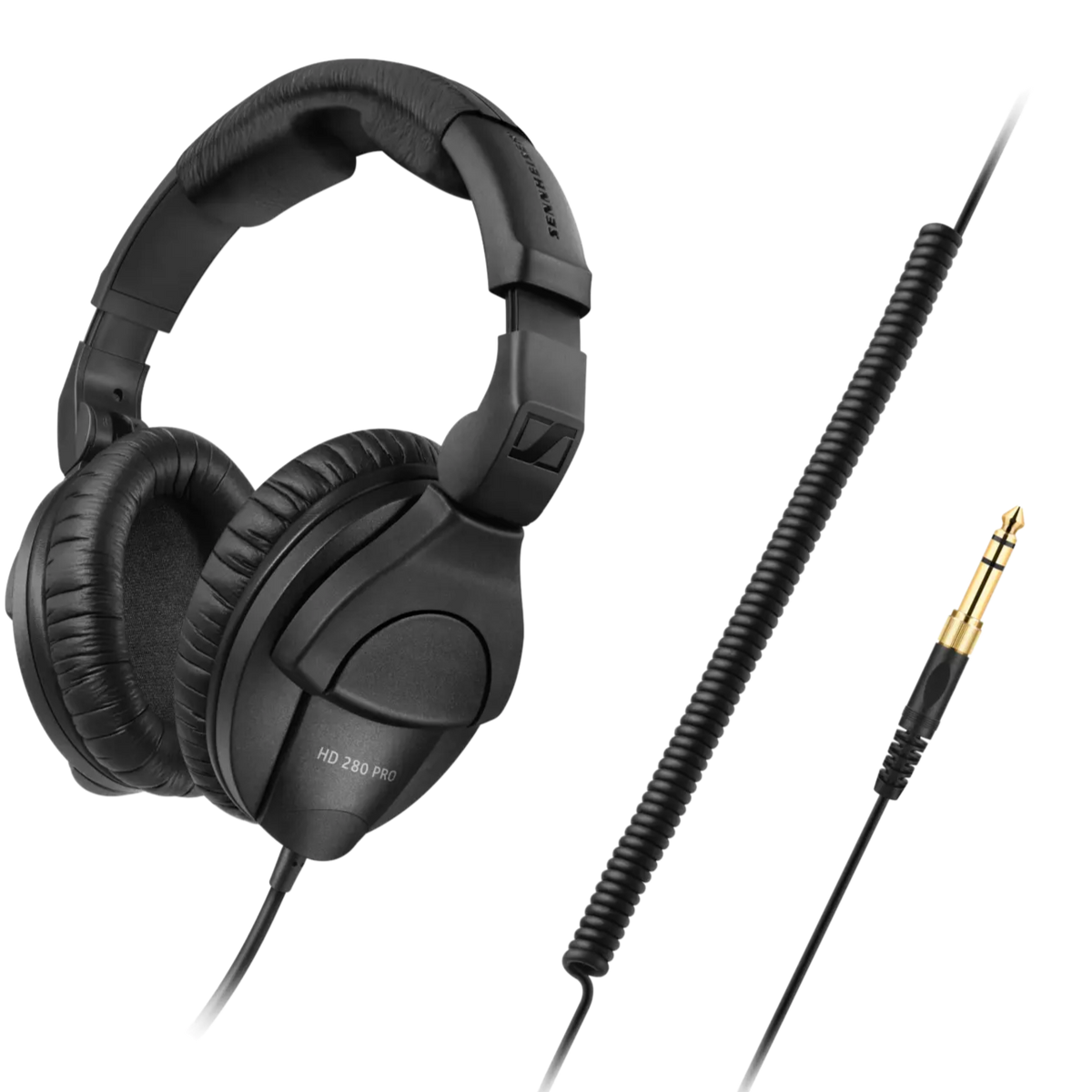 Sennheiser HD 280 Pro studio headphones with padded ear cups and adjustable headband, designed for professional audio monitoring.
