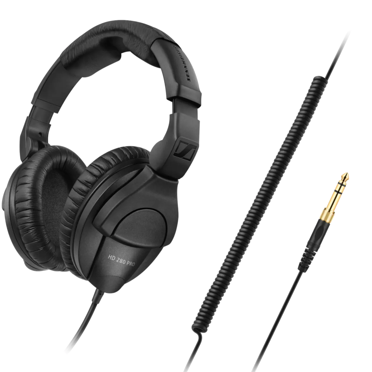 Sennheiser HD 280 Pro studio headphones with padded ear cups and adjustable headband, designed for professional audio monitoring.