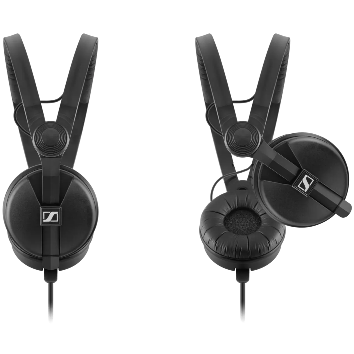 Sennheiser HD 25 DJ headphones with over-ear design, adjustable headband, and padded ear cups for professional audio monitoring.
